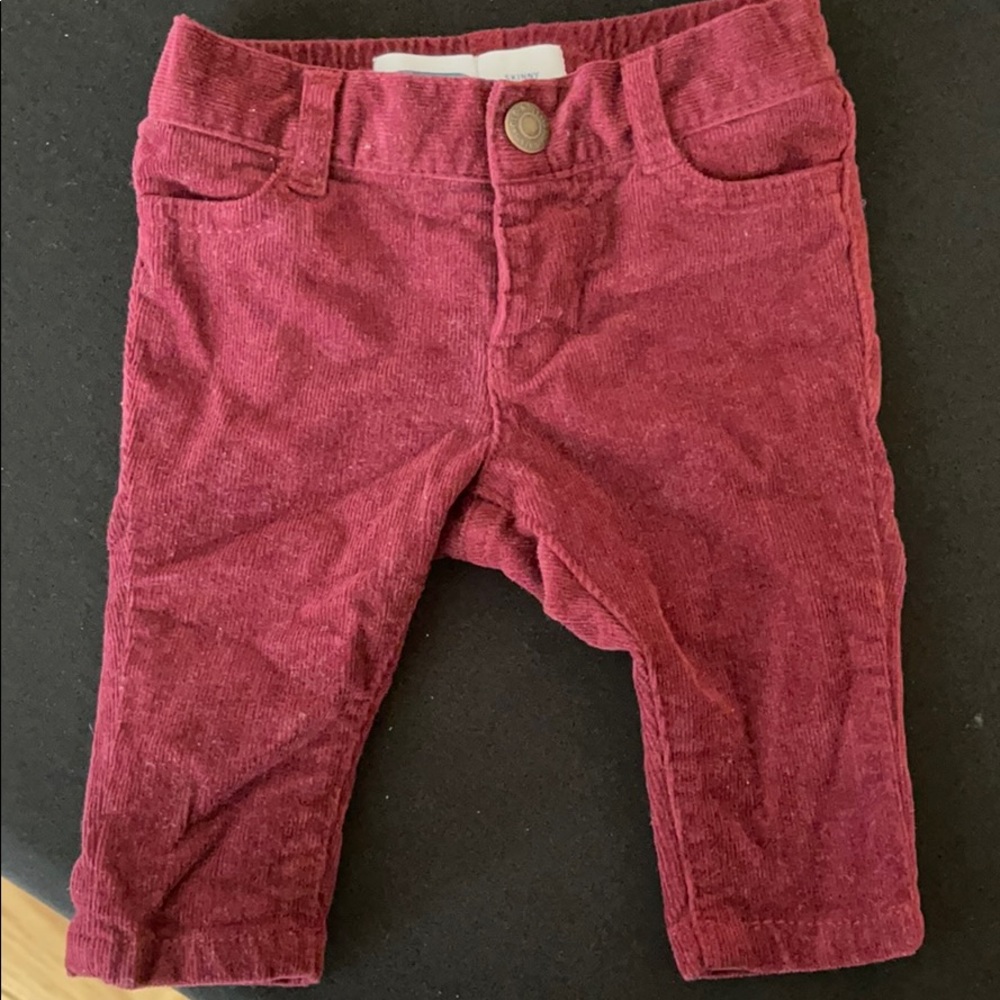 Old Navy Baby 0-3 months corduroy burgundy pants